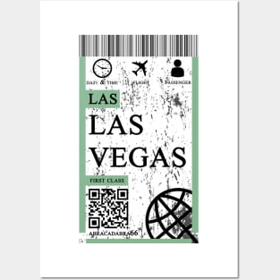 Las Vegas flight ticket boarding pass abstract Posters and Art